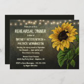 Rustic Sunflower Rehearsal Dinner Invitations Kaart (Voorkant / Achterkant)