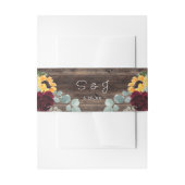 Rustic Sunflower Roses Wedding Uitnodigingen Wikkel (Voorkant Voorbeeld)