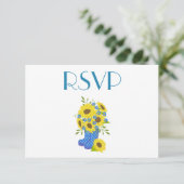 Rustic Sunflower RSVP Kaart (Staand voorkant)