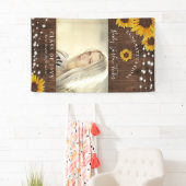 Rustic Sunflower String Lights Afstuderen Spandoek (Insitu)