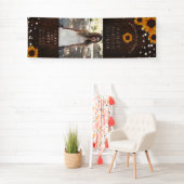 Rustic Sunflower String Lights Afstuderen Spandoek (Insitu)