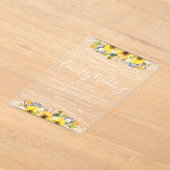 Rustic Sunflower String Lights Country Wedding Acryl Uitnodigingen (Laagn)