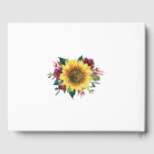 Rustic Sunflower String Lights Floral Wedding Gastenboek (Achterkant)