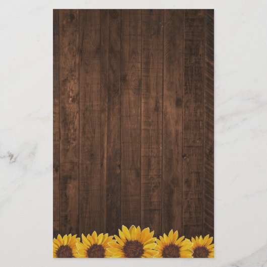 Rustic Sunflower String Lights Vrijgezellenfeest B (Achterkant)