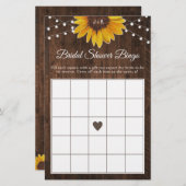 Rustic Sunflower String Lights Vrijgezellenfeest B (Voorkant / Achterkant)