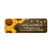 Rustic Sunflower String Lights Wedding Address Etiket (Voorkant)