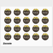 Rustic Sunflower String Lights Wedding Bedankt Ronde Sticker (Vel)