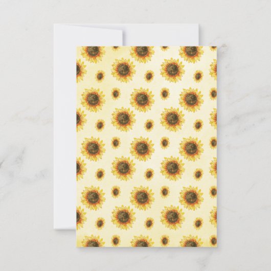 Rustic Sunflower String Lights Wedding RSVP Kaartje (Achterkant)