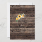 Rustic Sunflower String Lights Wood Herfst Kaart (Achterkant)