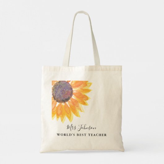 Rustic Sunflower Teacher's Tote Bag (Achterkant)