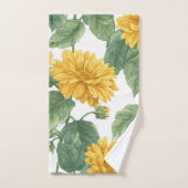 Rustic Sunflower Watercolor Floral (Serviette à main)