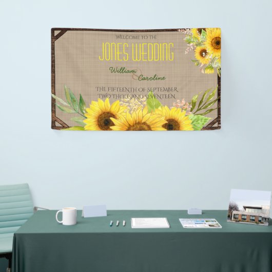 Rustic Sunflower Wedding Banner (Beurs)