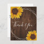 Rustic Sunflower Wedding Bedankt (Voorkant / Achterkant)