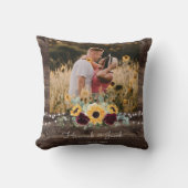 Rustic Sunflower Wedding Couple Foto Fleece Blank Kussen (Voorkant)