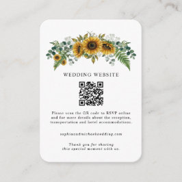Rustic Sunflower Wedding Enclosure Card Informatiekaartje