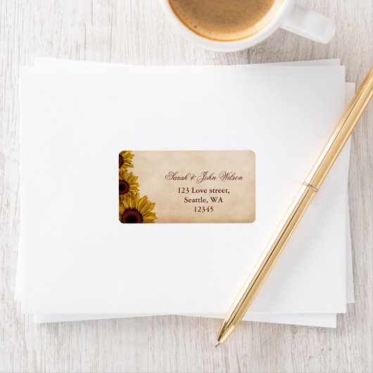 Rustic Sunflower Wedding Etiket (Insitu)