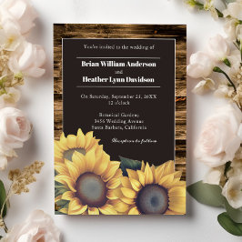 Rustic Sunflower Wedding Kaart