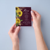 Rustic Sunflower Wedding Menu (Hand)