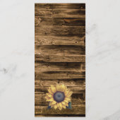 Rustic Sunflower Wedding Menu (Achterkant)