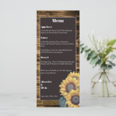 Rustic Sunflower Wedding Menu (Staand voorkant)
