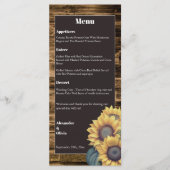 Rustic Sunflower Wedding Menu (Voorkant)