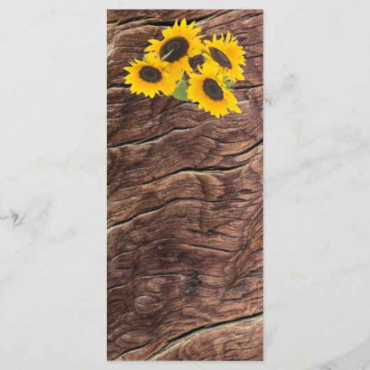 Rustic Sunflower Wedding Menu (Achterkant)