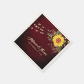 Rustic Sunflower Wedding Napkins Servet (Hoek)