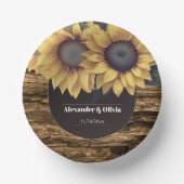 Rustic Sunflower Wedding Papieren Kommen (Voorkant)