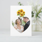 Rustic Sunflower Wedding Photo Bedankkaart (Staand voorkant)