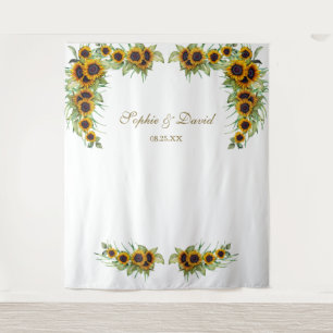 Rustic Sunflower Wedding Photo Booth Backdrop Wandkleed