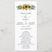 Rustic Sunflower Wedding Program Programma (Voorkant)