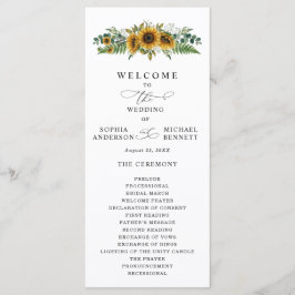 Rustic Sunflower Wedding Program Programma