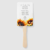 Rustic Sunflower Wedding Programme Fan Handwaaier (Achterkant)