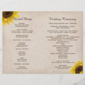 Rustic Sunflower Wedding Programs (Achterkant)