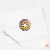 Rustic Sunflower Wedding Ronde Sticker (Envelop)