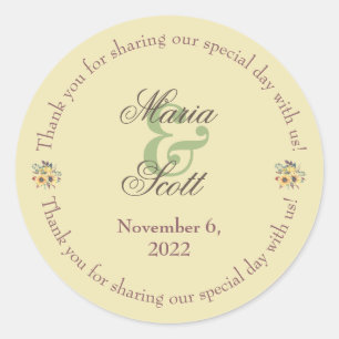 Rustic Sunflower Wedding Ronde Sticker