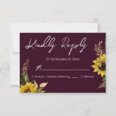 Rustic Sunflower Wedding RSVP-kaart RSVP Kaartje (Voorkant)