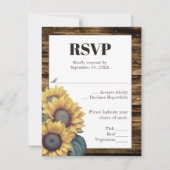 Rustic Sunflower Wedding RSVP Kaartje (Voorkant)