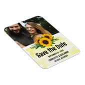 Rustic Sunflower Wedding Save the Date Photo Magneet (Rechterzijde)