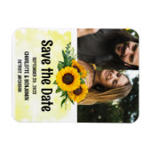 Rustic Sunflower Wedding Save the Date Photo Magneet (Horizontaal)