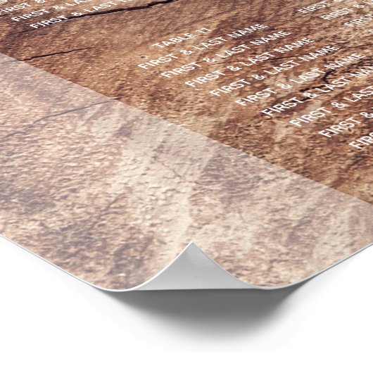 Rustic Sunflower Wedding Seating Chart Poster (Hoek)