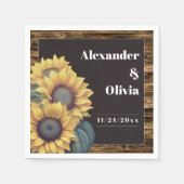Rustic Sunflower Wedding Servet (Voorkant)