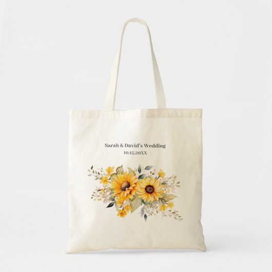 Rustic Sunflower Wedding Tote Bag (Voorkant)