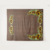 Rustic Sunflower Wedding Wood Foto Booth Wandkleed (Voorkant (horizontaal))