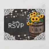 Rustic Sunflower Winery Faire-part de mariage RSVP (Devant)