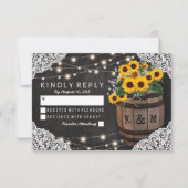 Rustic Sunflower Winery Faire-part de mariage RSVP (Devant)