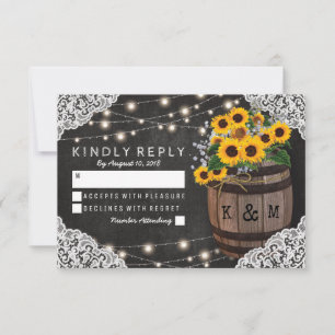 Rustic Sunflower Winery Faire-part de mariage RSVP