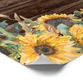 Rustic Sunflower Wood Barn Wedding Welcome Poster (Hoek)