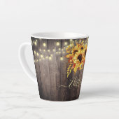 Rustic Sunflower Wood String Lights herfst Latte Mok (Linkerhoek)
