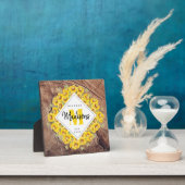 Rustic Sunflower Wood textuur Welkom Fotoplaat (Insitu)